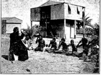 Aboriginal People Being Taught the Sign of the Cross [altered from original title]